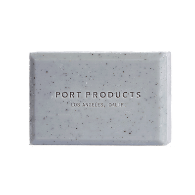 Sand Bar body gray soap bar with Port Products Los Angeles California imprinted on it